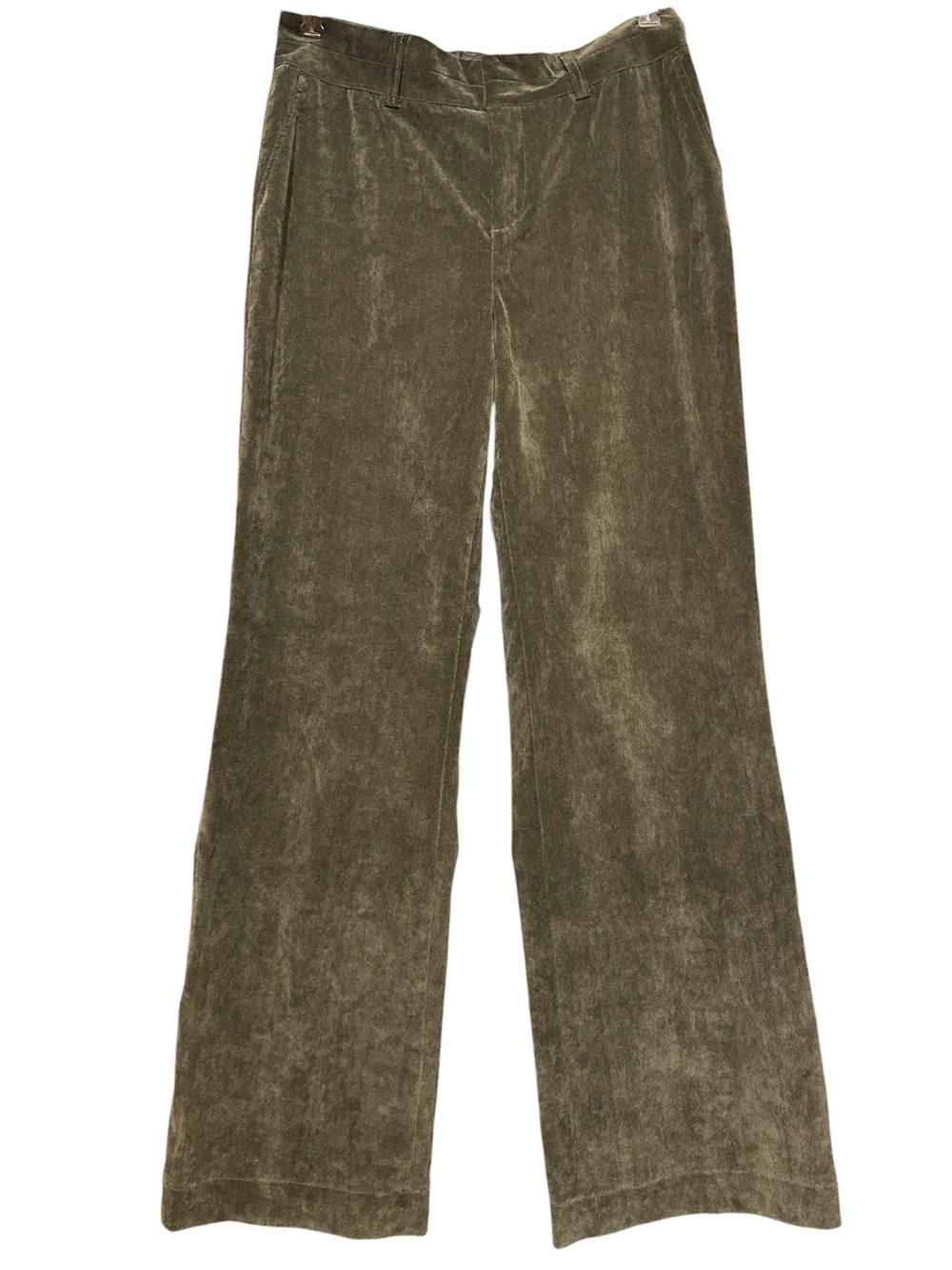 Coldwater Creek Olive Wide-Leg Micro Corduroy Pants SZ 6 NWT